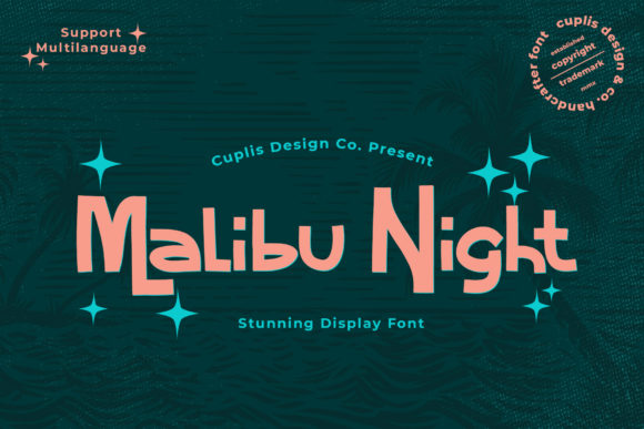 Malibu Night: A Display Font for Editorial Design and Creative Branding